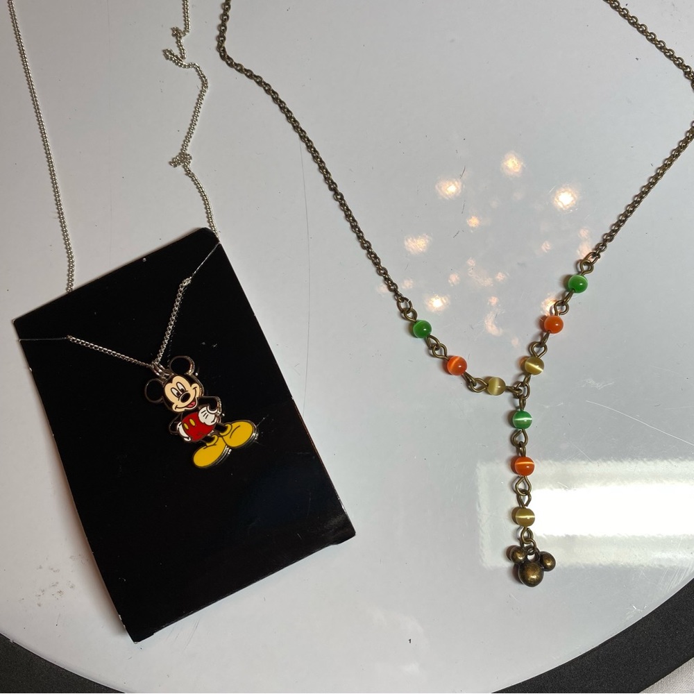 Disney Mickey necklaces. Silver & Gold tone.